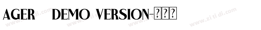 Ager   Demo Version字体转换